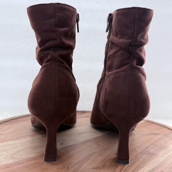 Naturalizer Tribute Boots Womens Size 10M Suede Ankle Heels Pointed Toe Zip - Picture 5 of 14